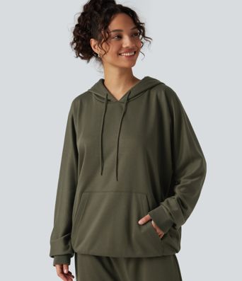 Lässiges Sport-Sweatshirt mit Kapuze, Rundhalsausschnitt, Kängurutasche und langen Ärmeln Lässiges Sport-Sweatshirt mit Kapuze, Rundhalsausschnitt, Kängurutasche und langen Ärmeln