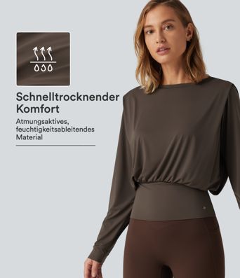 Yoga-Sport-Top mit Rundhalsausschnitt, langen Ärmeln und IstantCool - schnelltrocknend Yoga-Sport-Top mit Rundhalsausschnitt, langen Ärmeln und IstantCool - schnelltrocknend
