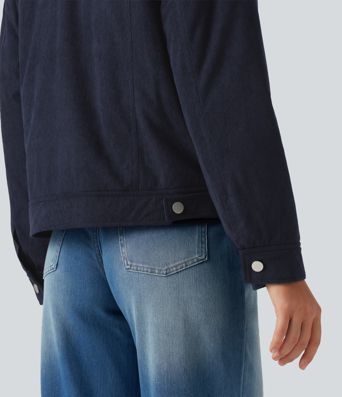 Stand Collar Long Sleeve Corduroy Casual Jacket with Pockets Stand Collar Long Sleeve Corduroy Casual Jacket with Pockets