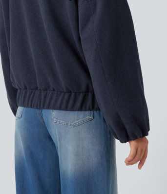 Collared Plaid Long Sleeve Casual Jacket with Pockets