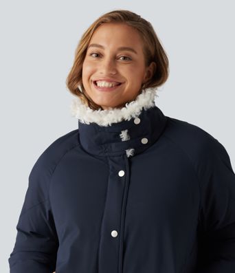 Collared Long Sleeve Casual Padded Jacket with Pockets Collared Long Sleeve Casual Padded Jacket with Pockets