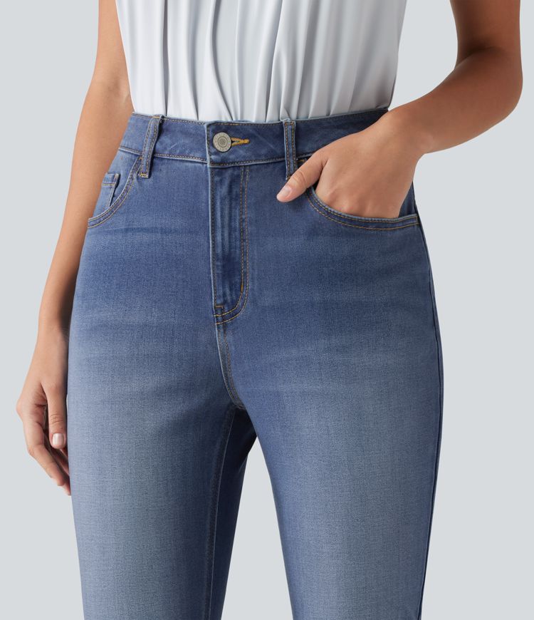 High Waisted Skinny Casual Jeans with Pockets High Waisted Skinny Casual Jeans with Pockets
