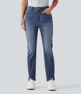 High Waisted Skinny Casual Jeans with Pockets High Waisted Skinny Casual Jeans with Pockets