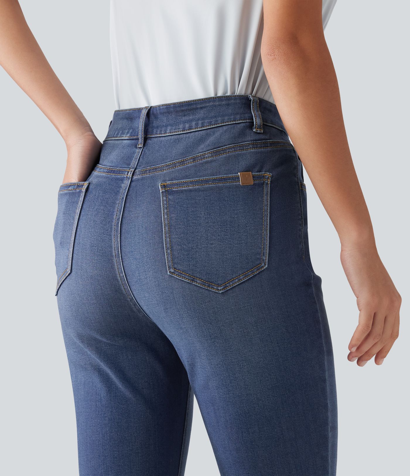 High Waisted Skinny Casual Jeans with Pockets High Waisted Skinny Casual Jeans with Pockets