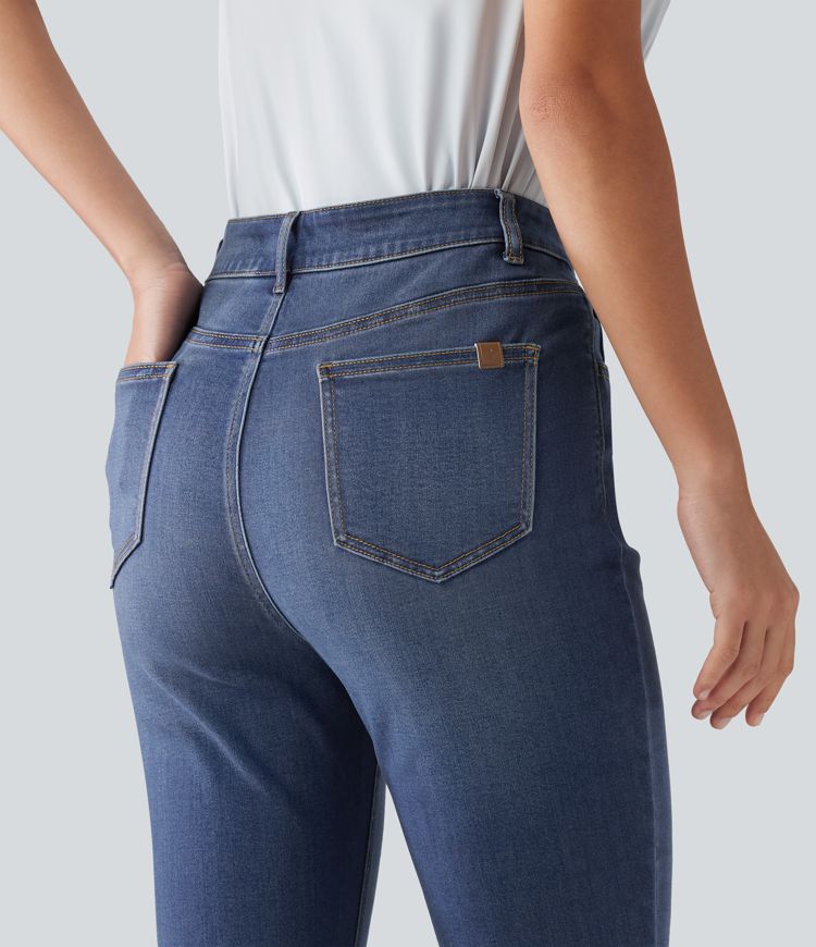 High Waisted Skinny Casual Jeans with Pockets High Waisted Skinny Casual Jeans with Pockets