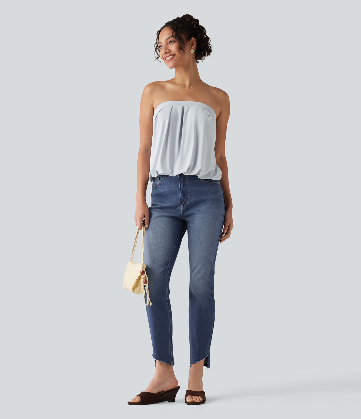High Waisted Skinny Casual Jeans with Pockets High Waisted Skinny Casual Jeans with Pockets