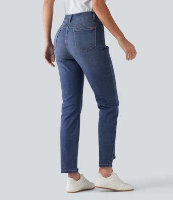 High Waisted Skinny Casual Jeans with Pockets High Waisted Skinny Casual Jeans with Pockets