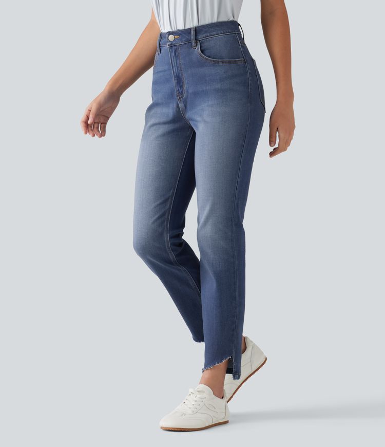 High Waisted Skinny Casual Jeans with Pockets High Waisted Skinny Casual Jeans with Pockets