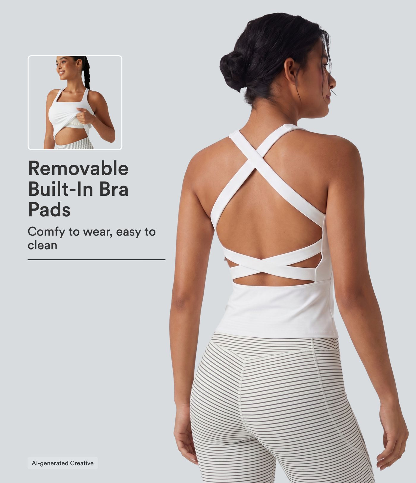 SoftlyZero™ Airy Square Neck Built-in Bra InstantCool Training Tank Top-Longer Length-UPF50+ DD-F Cups SoftlyZero™ Airy Square Neck Built-in Bra InstantCool Training Tank Top-Longer Length-UPF50+ DD-F Cups
