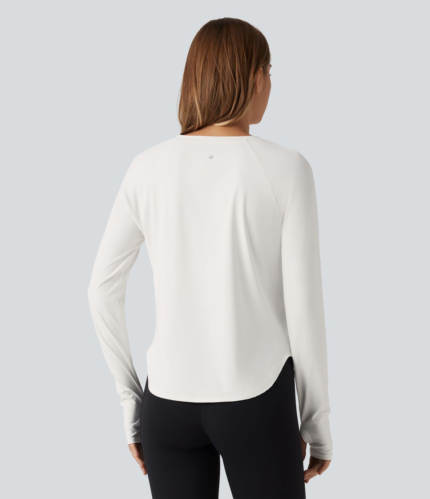 SoftlyZero™ QuickDry Round Neck Long Sleeve Contrast Mesh Thumb Hole Running Sports Top 