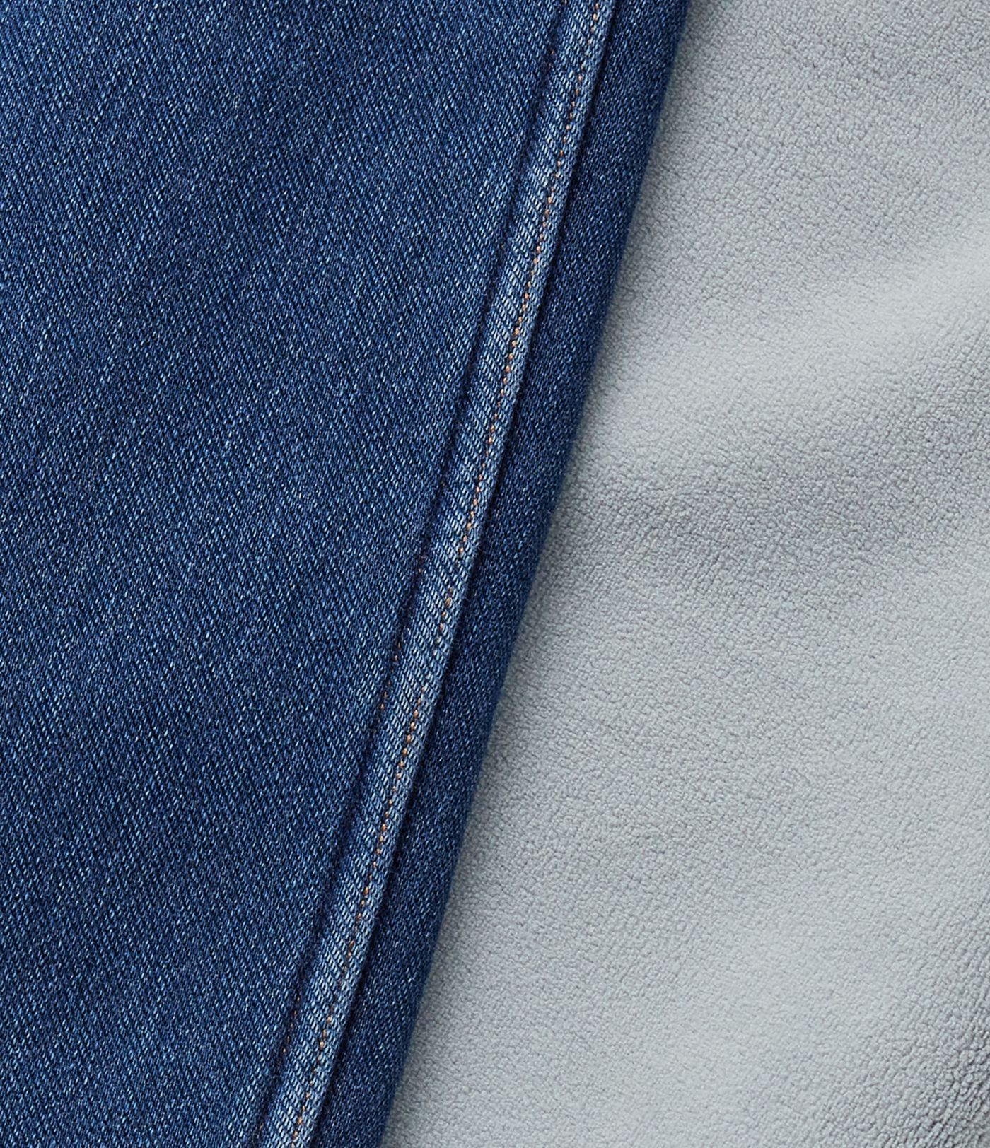 Mid Rise Straight Leg Fleece Casual Cotton Jeans with Pockets Mid Rise Straight Leg Fleece Casual Cotton Jeans with Pockets