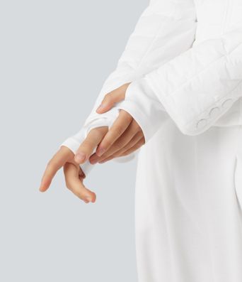 Veste matelassée décontractée à col montant, manches longues et poches