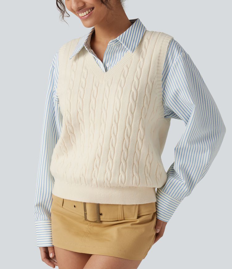 V Neck Casual Sweater Vest V Neck Casual Sweater Vest