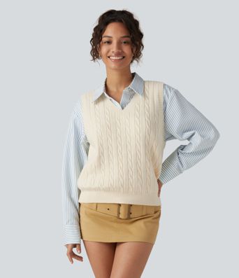 V Neck Casual Sweater Vest V Neck Casual Sweater Vest