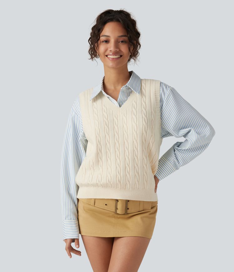 V Neck Casual Sweater Vest V Neck Casual Sweater Vest
