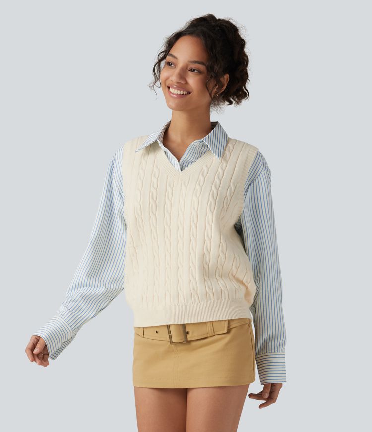 V Neck Casual Sweater Vest V Neck Casual Sweater Vest