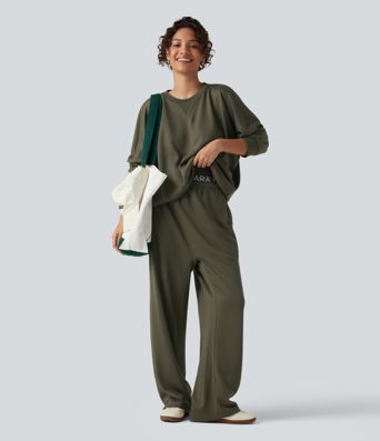 Low Rise Drawstring Straight Leg Casual Sweatpants with Pockets