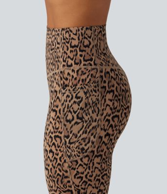 Halara UltraSculpt™ Leopard Print High Waisted Tummy Control Fleece Workout Leggings with Pockets Halara UltraSculpt™ Leopard Print High Waisted Tummy Control Fleece Workout Leggings with Pockets