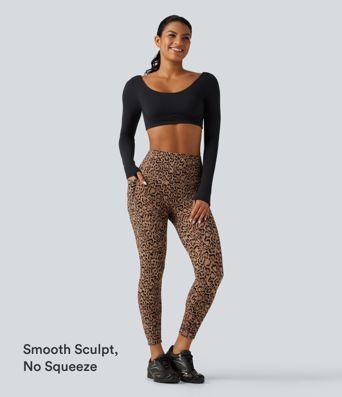 Halara UltraSculpt™ Leopard Print High Waisted Tummy Control Fleece Workout Leggings with Pockets Halara UltraSculpt™ Leopard Print High Waisted Tummy Control Fleece Workout Leggings with Pockets