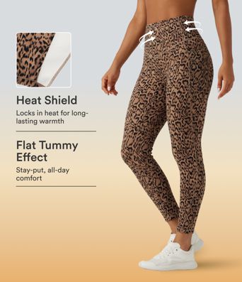 Halara UltraSculpt™ Leopard Print High Waisted Tummy Control Fleece Workout Leggings with Pockets Halara UltraSculpt™ Leopard Print High Waisted Tummy Control Fleece Workout Leggings with Pockets