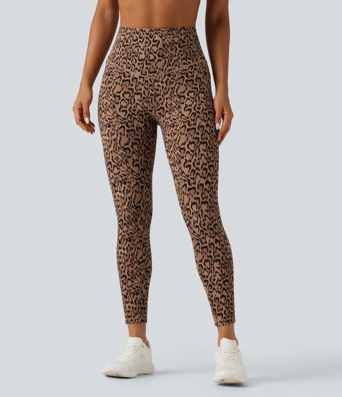 Halara UltraSculpt™ Leopard Print High Waisted Tummy Control Fleece Workout Leggings with Pockets Halara UltraSculpt™ Leopard Print High Waisted Tummy Control Fleece Workout Leggings with Pockets