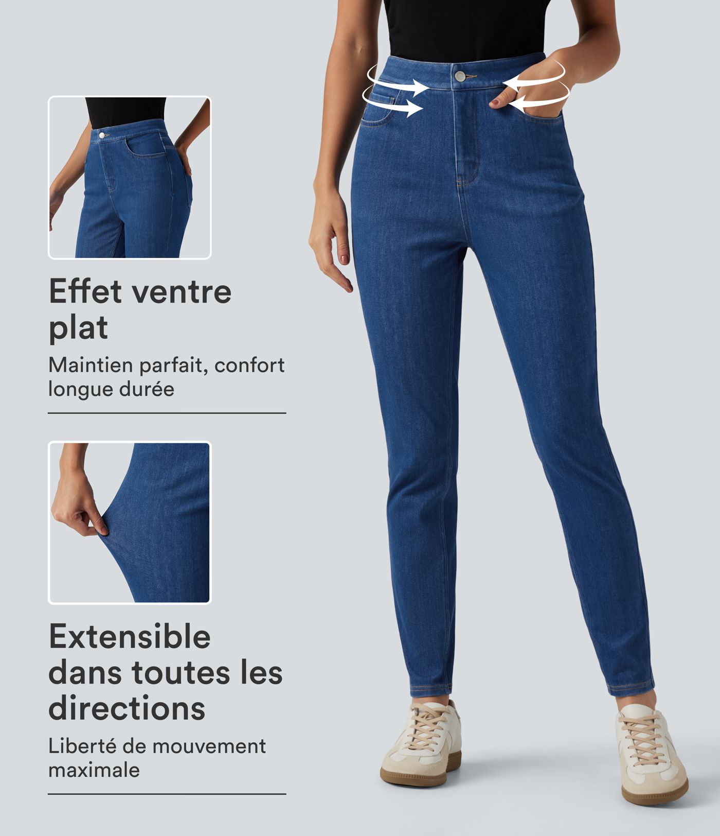 Halara Flex™ Casual jeans met hoge taille en corrigerend effect voor de buik, met zakken Halara Flex™ Casual jeans met hoge taille en corrigerend effect voor de buik, met zakken