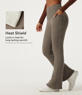 Halara UltraSculpt™ High Waisted Bootcut Fleece Workout Leggings with Pockets Halara UltraSculpt™ High Waisted Bootcut Fleece Workout Leggings with Pockets