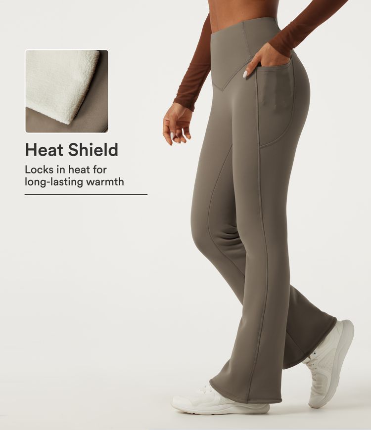 Halara UltraSculpt™ High Waisted Bootcut Fleece Workout Leggings with Pockets Halara UltraSculpt™ High Waisted Bootcut Fleece Workout Leggings with Pockets