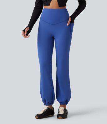 High Waisted Tummy Control Fleece Dance Joggers with Pockets High Waisted Tummy Control Fleece Dance Joggers with Pockets