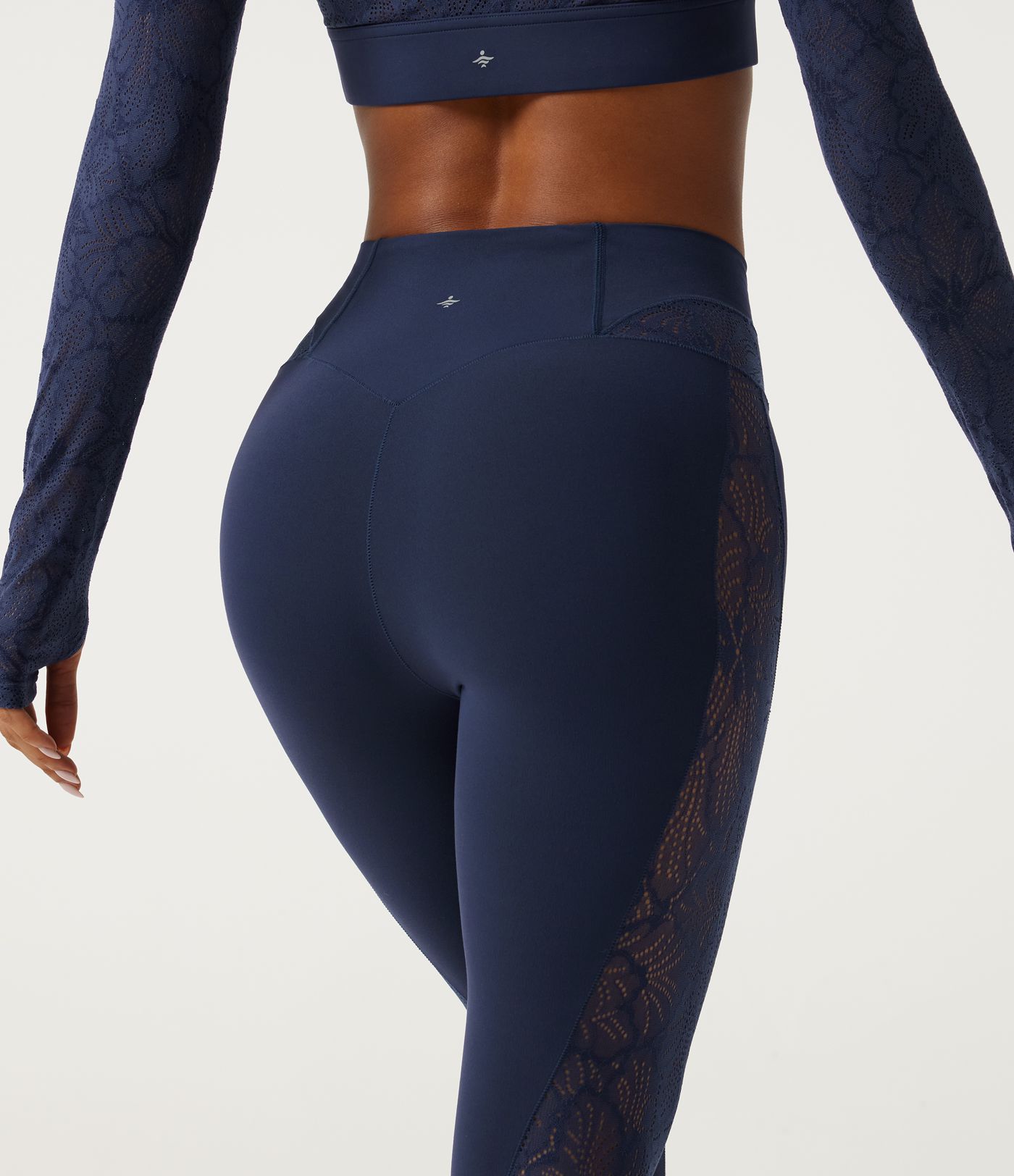 SoftlyZero™ High Waisted Contrast Lace Yoga Leggings with Pocket