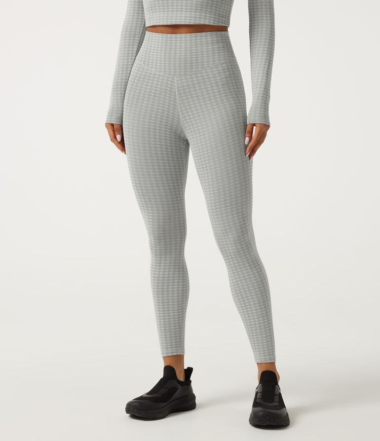 High Waisted Tummy Control Houndstooth Yoga Leggings High Waisted Tummy Control Houndstooth Yoga Leggings