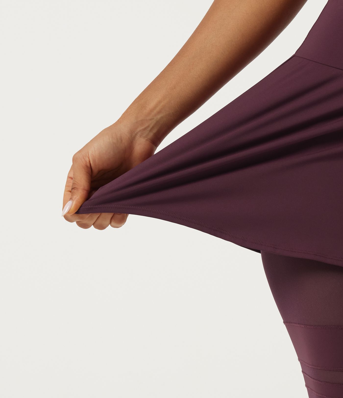 SoftlyZero™ Airy Mid Rise Pleated Contrast Mesh Dance Skirted Leggings with Pockets