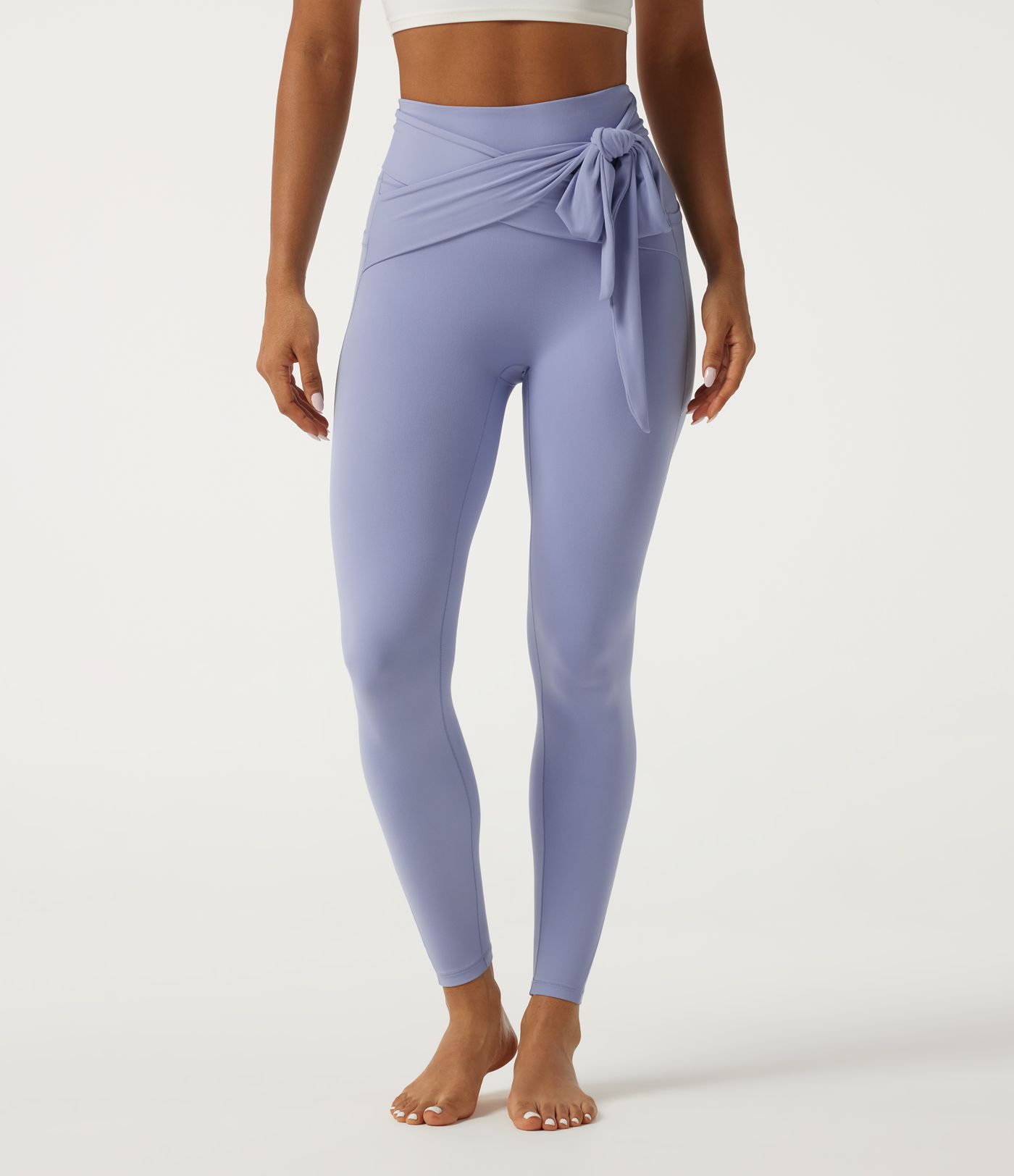 SoftlyZero™ High Waisted Tie Front Yoga Leggings with Pockets SoftlyZero™ High Waisted Tie Front Yoga Leggings with Pockets
