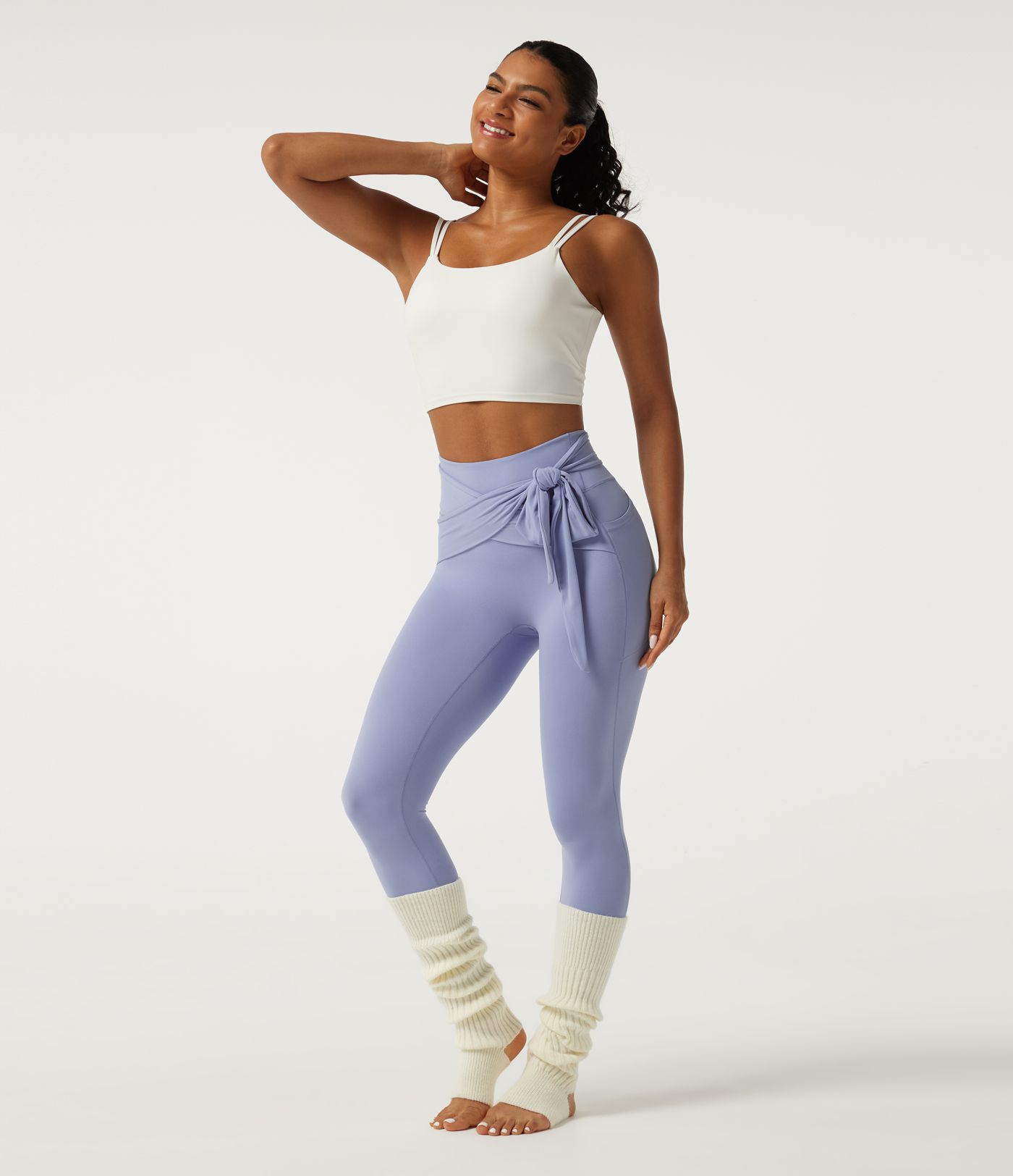 SoftlyZero™ High Waisted Tie Front Yoga Leggings with Pockets SoftlyZero™ High Waisted Tie Front Yoga Leggings with Pockets