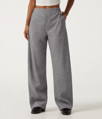 Mid Rise Inner Drawstring Barrel Leg Casual Sweatpants with Pockets Mid Rise Inner Drawstring Barrel Leg Casual Sweatpants with Pockets