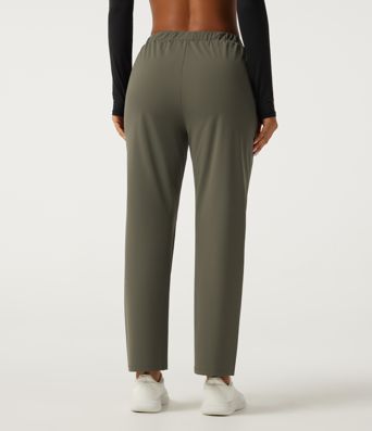 Wrinkle Recovery Mid Rise Quick Dry Workout Pants with Pockets Wrinkle Recovery Mid Rise Quick Dry Workout Pants with Pockets