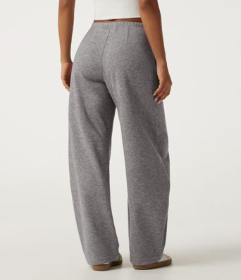 Mid Rise Drawstring Barrel Leg Casual Sweatpants with Pockets Mid Rise Drawstring Barrel Leg Casual Sweatpants with Pockets