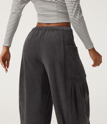 High Waisted Drawstring Corduroy Casual Pants with Pockets High Waisted Drawstring Corduroy Casual Pants with Pockets