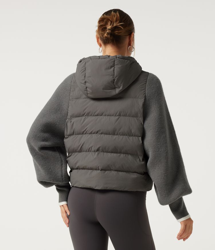 Foghorn Lässige, gefütterte Jacke mit Kapuze, Seitentaschen und langen Fledermausärmeln / 2