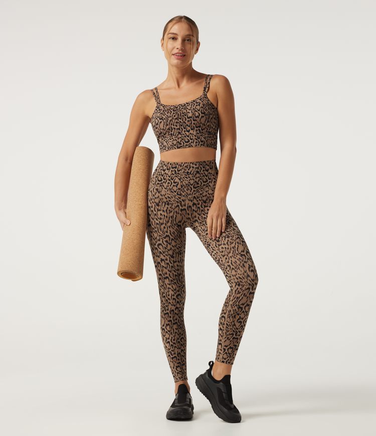 Halara UltraSculpt™ Leopard Print Light Support Square Neck Twisted Yoga Sports Bra with Built-in Bra Halara UltraSculpt™ Leopard Print Light Support Square Neck Twisted Yoga Sports Bra with Built-in Bra
