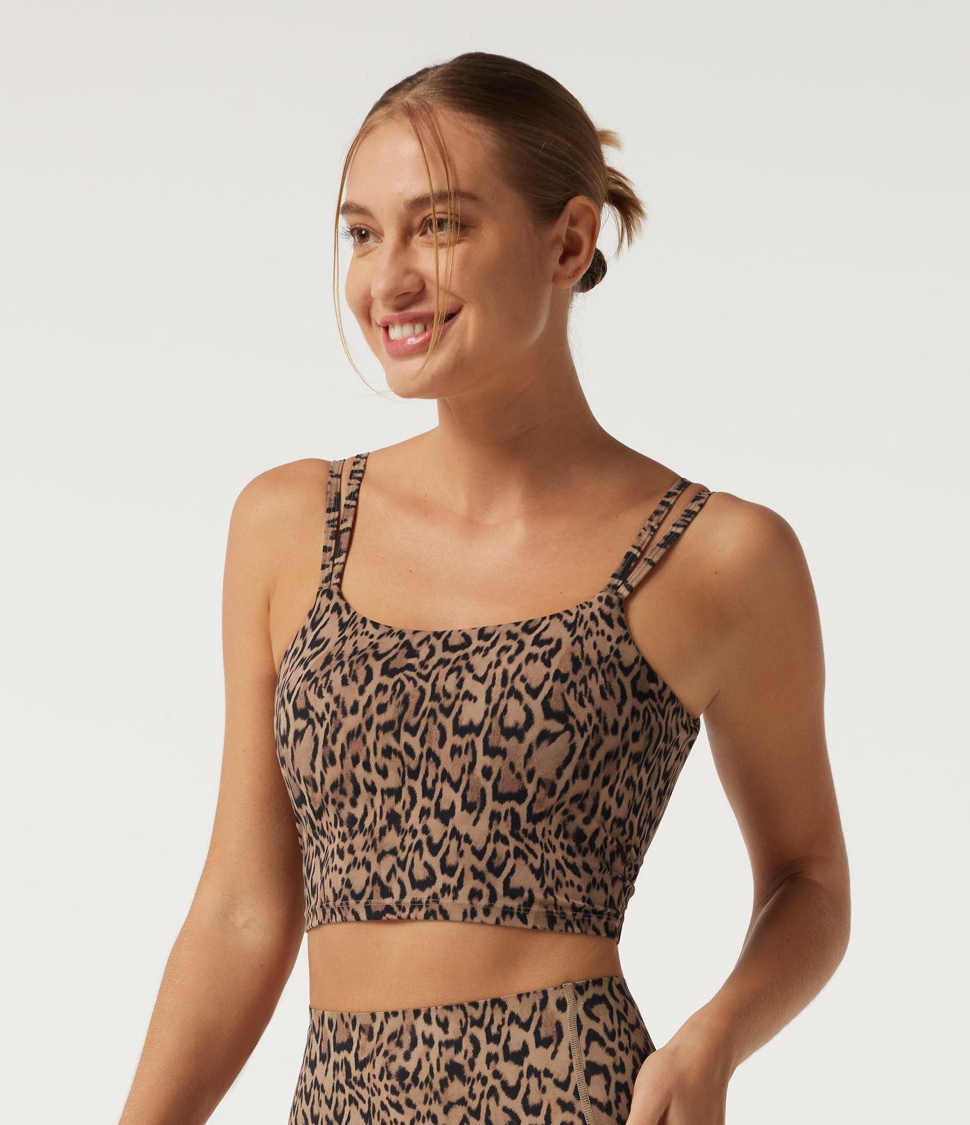 Halara UltraSculpt™ Leopard Print Light Support Square Neck Twisted Yoga Sports Bra with Built-in Bra Halara UltraSculpt™ Leopard Print Light Support Square Neck Twisted Yoga Sports Bra with Built-in Bra