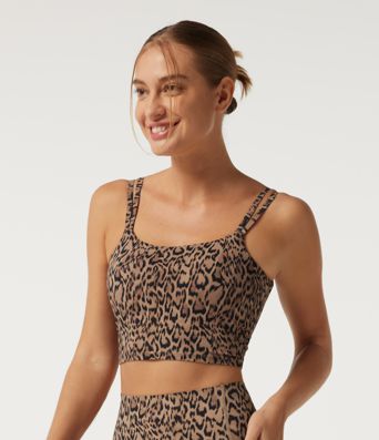 Halara UltraSculpt™ Leopard Print Light Support Square Neck Twisted Yoga Sports Bra with Built-in Bra Halara UltraSculpt™ Leopard Print Light Support Square Neck Twisted Yoga Sports Bra with Built-in Bra