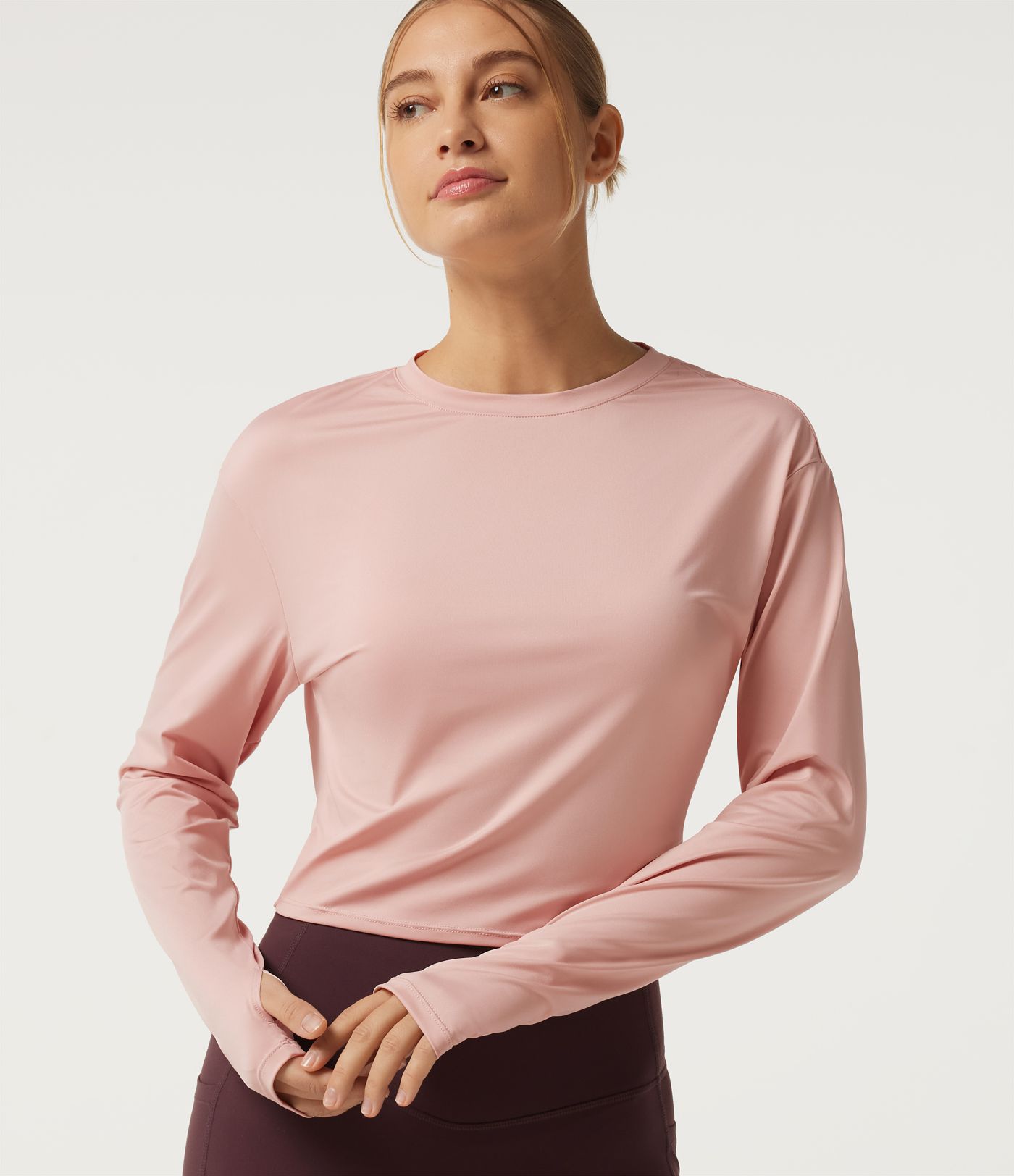 Round Neck Long Sleeve Cut Out Yoga Sports Top Round Neck Long Sleeve Cut Out Yoga Sports Top