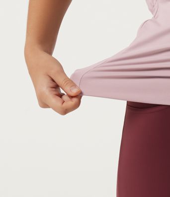 Round Neck Dropped Half Sleeve Drawstring Ruched Yoga Sports Top