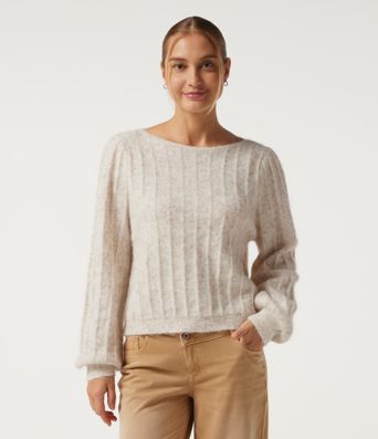 Boat Neck Long Sleeve Casual Sweater