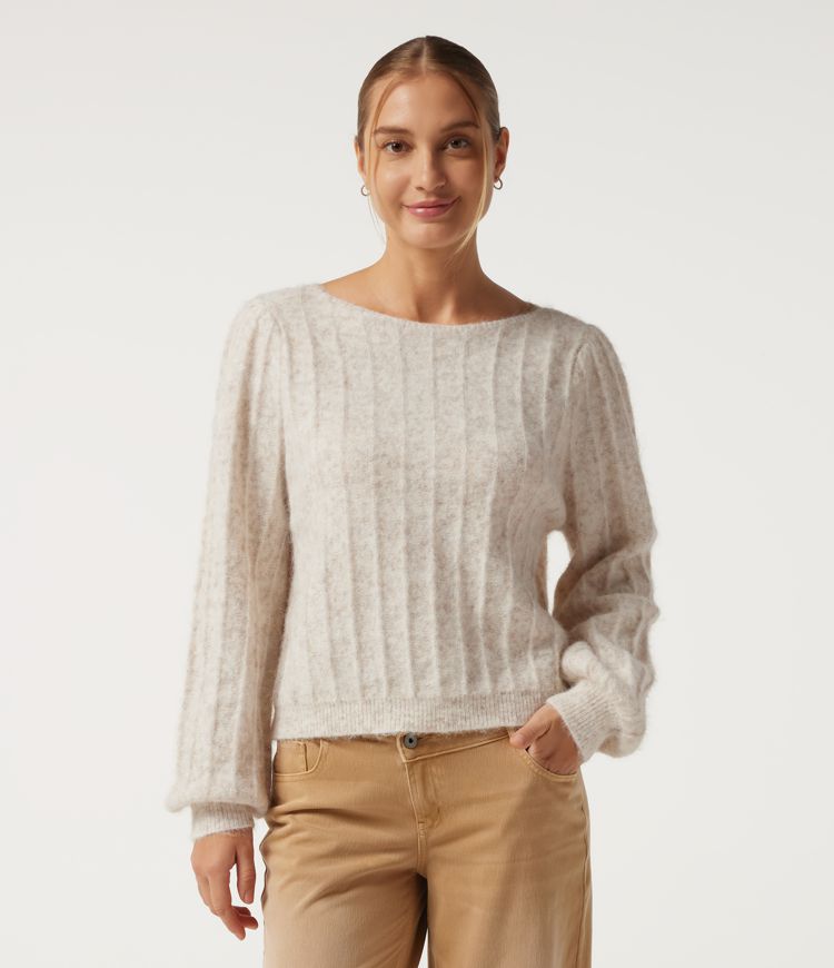 Boat Neck Long Sleeve Casual Sweater