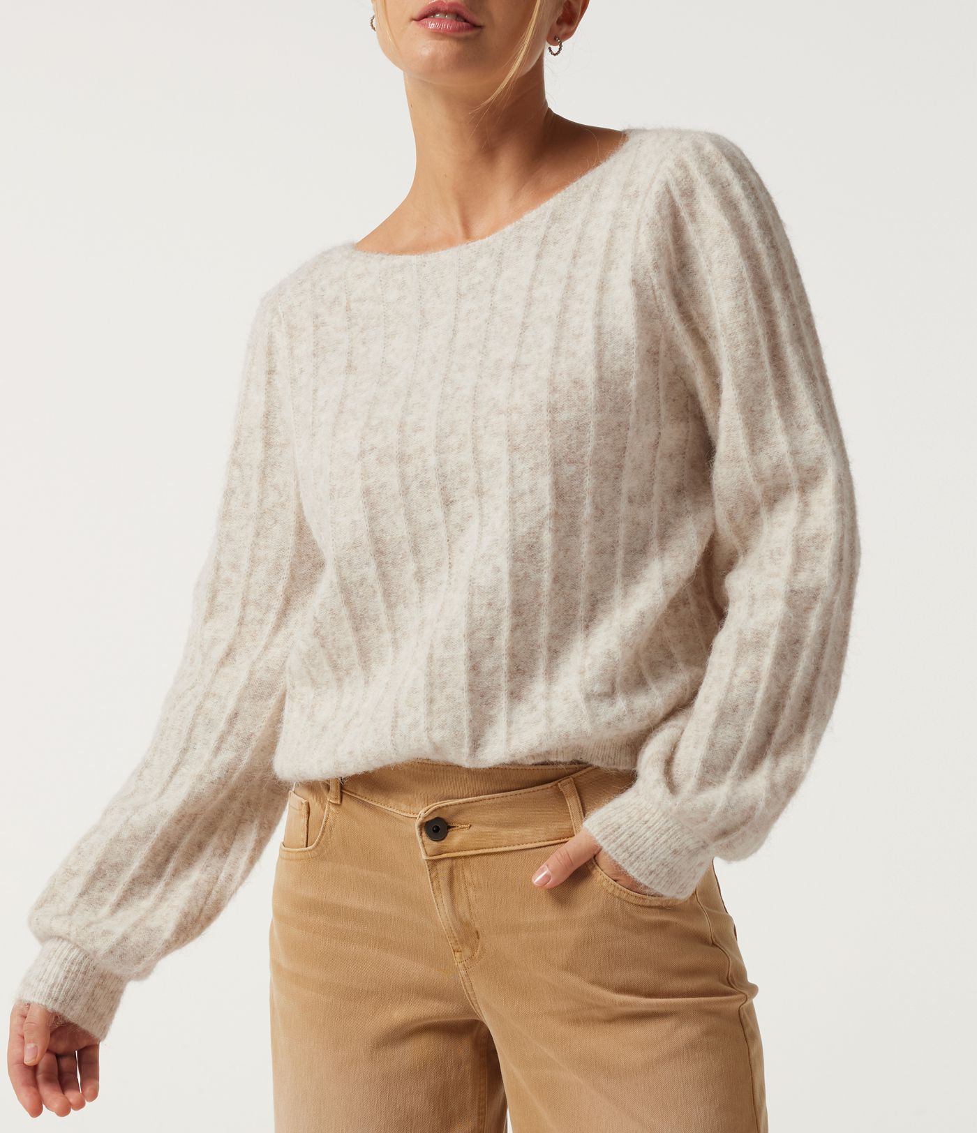 Boat Neck Long Sleeve Casual Sweater