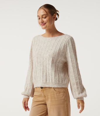 Boat Neck Long Sleeve Casual Sweater