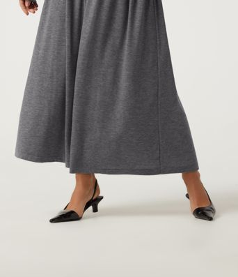 Polo Long Sleeve Thumb Hole Ruched A-Line Casual Maxi Dress Polo Long Sleeve Thumb Hole Ruched A-Line Casual Maxi Dress