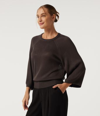 Round Neck Long Sleeve Work Sweater